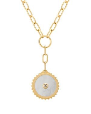Murkani Halcyon Shield Drop Necklace - Metallic