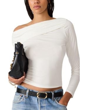 Steve Madden Ryder Off The Shoulder Knit Top - White
