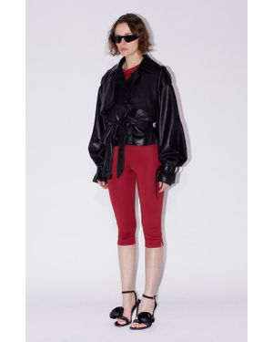 Saemdi Cropped Pu Trench Jacket - Red