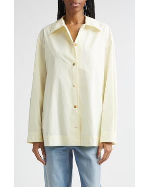 OSSOU Cove Cotton Poplin Button-Up Shirt - Natural