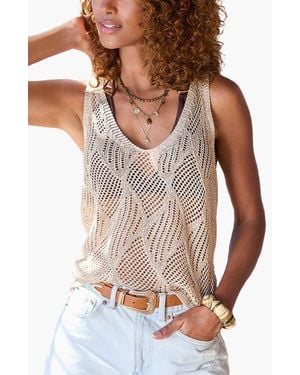 Lascana Crochet Open Work Tank Top - White