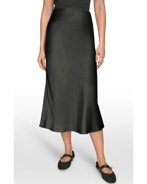 Donna Karan Satin Midi Skirt - Black