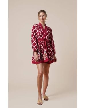 Guadalupe Ada Kimono Dress - Red