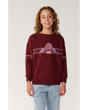 Rip Curl Kids' Dolphin Archive Crewneck Sweatshirt - Red