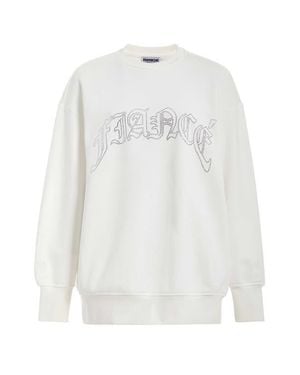 BRIDEMERCH Fiancé Rhinestone Crew - White