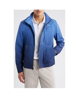 W.r.k. Water Resistant Ombré Windbreaker With Stowaway Hood - Blue