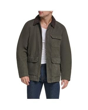 Levi's Cotton Canvas Field Jacket With Corduroy Collar - Brown