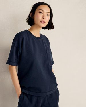 Haven Well Within Garment-Dyed Organic Cotton Slub Terry Tee - Blue
