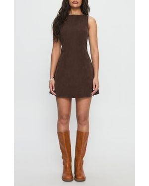 Princess Polly Alfalfa Sleeveless Corduroy Minidress - Brown