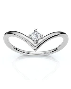Bliss Diamond Diamond Stackable Chevron Wedding Ring 14K Lab Grown - White