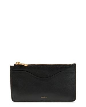 Vince Leather Zip-Top Card Case - Black