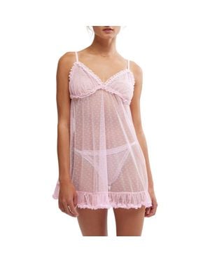 Free People Intimately Fp Heart To Heart Babydoll Chemise - Purple