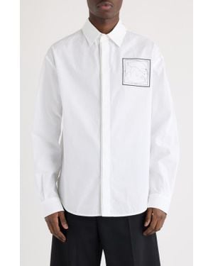 Jacquemus La Chemise Simon Dog Patch Button-Up Shirt - White