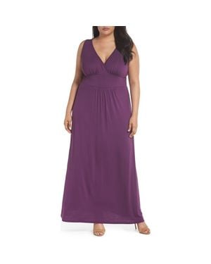 Loveappella Surplice Maxi Dress - Purple