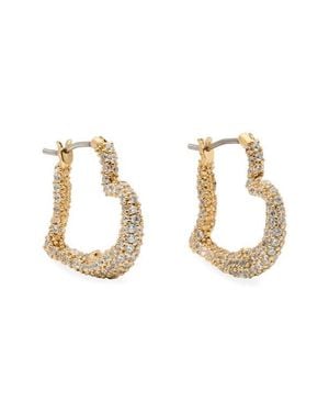 Kate Spade Amour Pavé Heart Huggie Hoop Earrings - Metallic