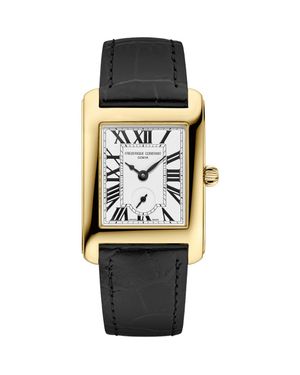 Frederique Constant Classics Carrée Small Seconds Leather Strap Watch, 36Mm X 25.2Mm - Black