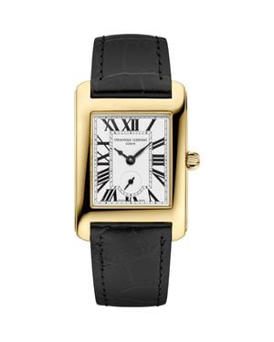 Frederique Constant Classics Carrée Small Seconds Leather Strap Watch, 36Mm X 25.2Mm - Black