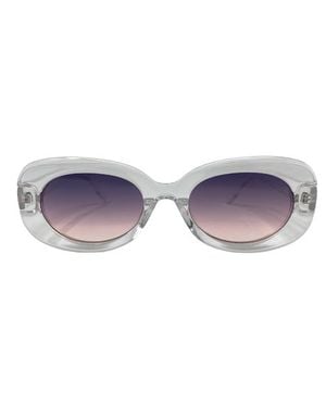 Youzey Oval Retro Sunglasses With Polarized Lens - Purple