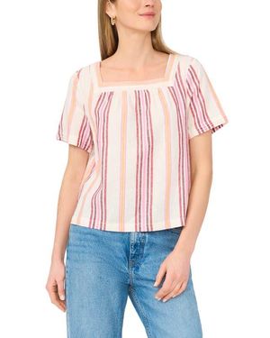 Vince Camuto Stripe Square Neck Top - Red