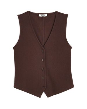 Madewell Rib V-Neck Vest - Brown