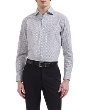 Bugatchi Devon Ooohcotton Stretch Button Up Shirt - Gray