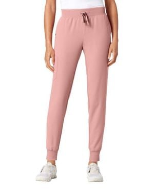 Jaanuu Silex 6-Pocket Slim Mid-Rise Scrub Jogger - Pink