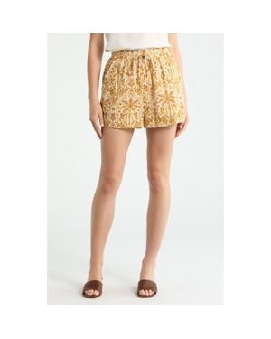 Sugarlips Calina Tropical Herta High Waist Shorts - Metallic
