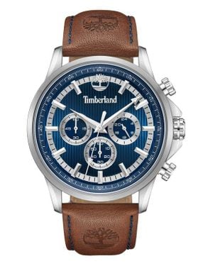 Timberland Bernardston Multifunction Chronograph Leather Strap Watch, 45Mm - Blue