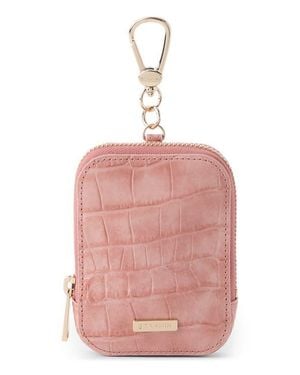 Brahmin Katelynn Croc Embossed Leather Coin Pouch - Pink