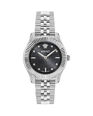 Versace Greca Time Diamond Bracelet Watch, 30Mm - Metallic