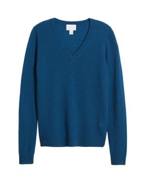 Caslon Cashmere V-Neck Sweater - Blue