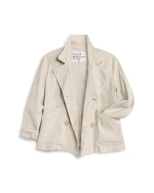 Frank & Eileen English Crop Cotton & Linen Peacoat - Natural