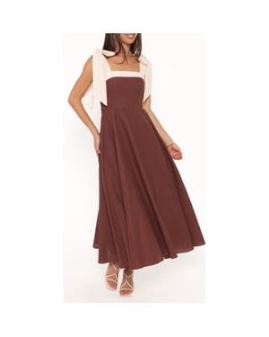 Petal & Pup Olinda Cotton & Linen Maxi Dress - Red