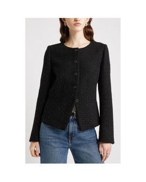Nordstrom Cutaway Tweed Jacket - Black