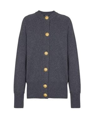 Balmain Buttoned Eco-Cashmere Cardigan - Blue