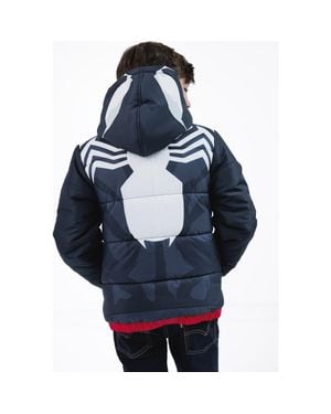 Marvel Spider- Hooded Zip-Up Puffer Jacket - Blue