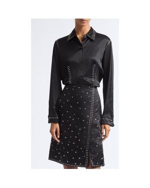 Wales Bonner Mystic Studded Satin Shirt - Black