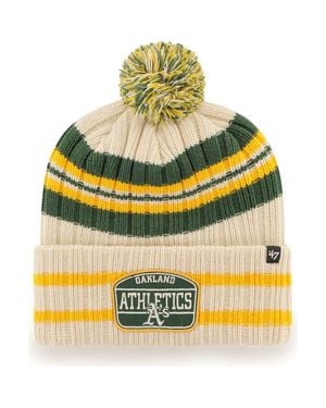 '47 Oakland Athletics Home Patch Cuffed Knit Hat With Pom - Yellow