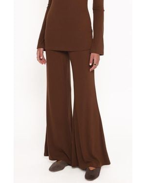 Petal & Pup Selly Knit Top & Wide Leg Pants Set - Brown