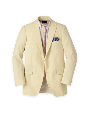 Paul Fredrick Cotton Blend Seersucker Single Breasted Notch Lapel Sport Coat - Natural