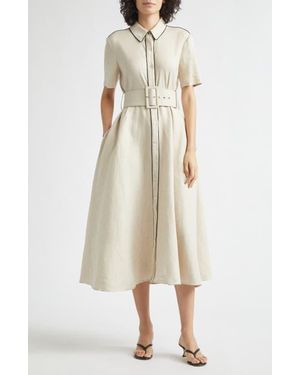 Toccin Jean Linen Blend Shirtdress - Natural