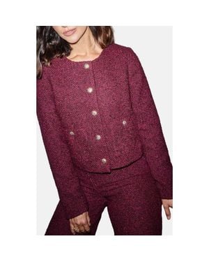 Friends Like These Boucle Crop Jacket - Purple
