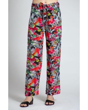 Apny Print Straight Leg Pants - Red