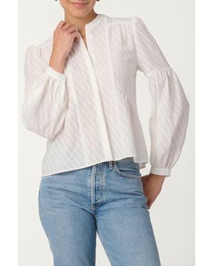 Shoshanna Breeze Stripe Burnout Flynn Top - Blue