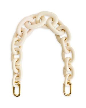 Clare V. Resin Graduated Chain Link Shortie Strap - White