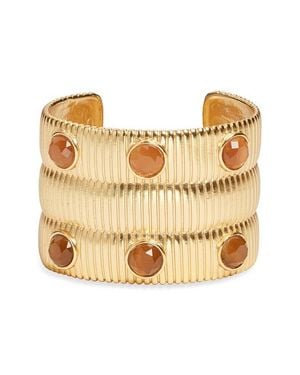 Karine Sultan Mocha Ribbed Cuff Bracelet - Natural