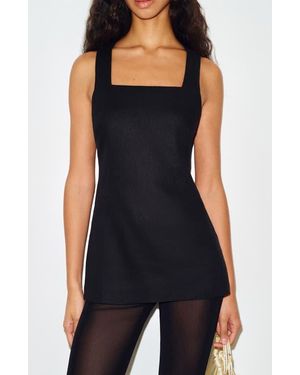 Reformation Kalita Cross Back Linen Top - Black