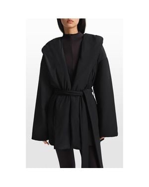 NikeSKIMS Woven Stretch Nylon Wrap Coat - Black