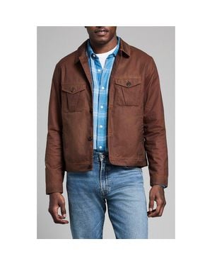 Billy Reid Waxed Herringbone Members Jacket - Brown