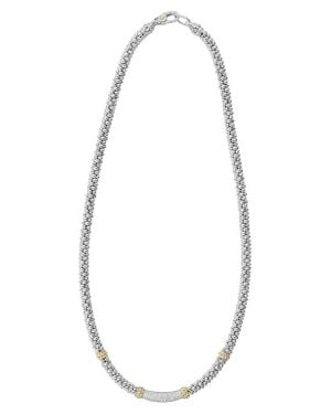 Lagos Diamond Luxe Pavé Station 6Mm Necklace - White